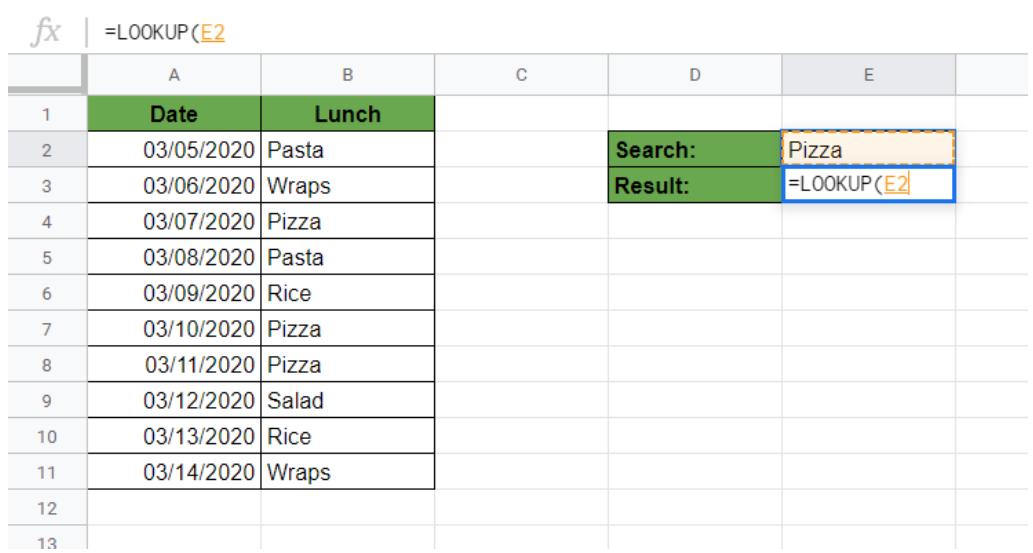 Minh họa hàm LOOKUP 4